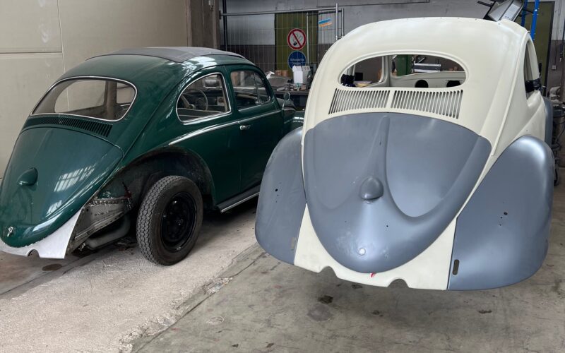 Blechkäfer Hilpert – Motorhaube nach dem Lackieren
